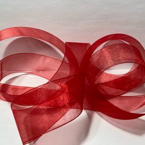 3 Red Sheer Organza Ribbon 1.5" 30'
